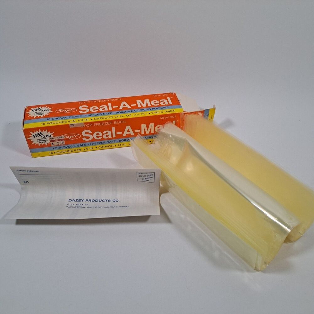 Dazey Seal-A-Meal 18 Boilable Cooking Pouches 24 Ounce 6002 Original Flyer NOS